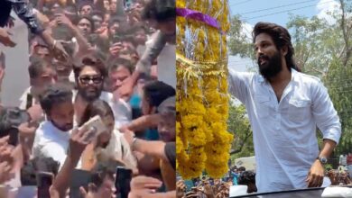 Fans go crazy as Allu Arjun visits Nandyal to support YSRCP candidate