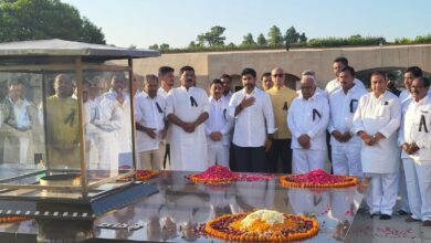 TDP leaders stage silent protest at Raj Ghat against Naidu's arrest