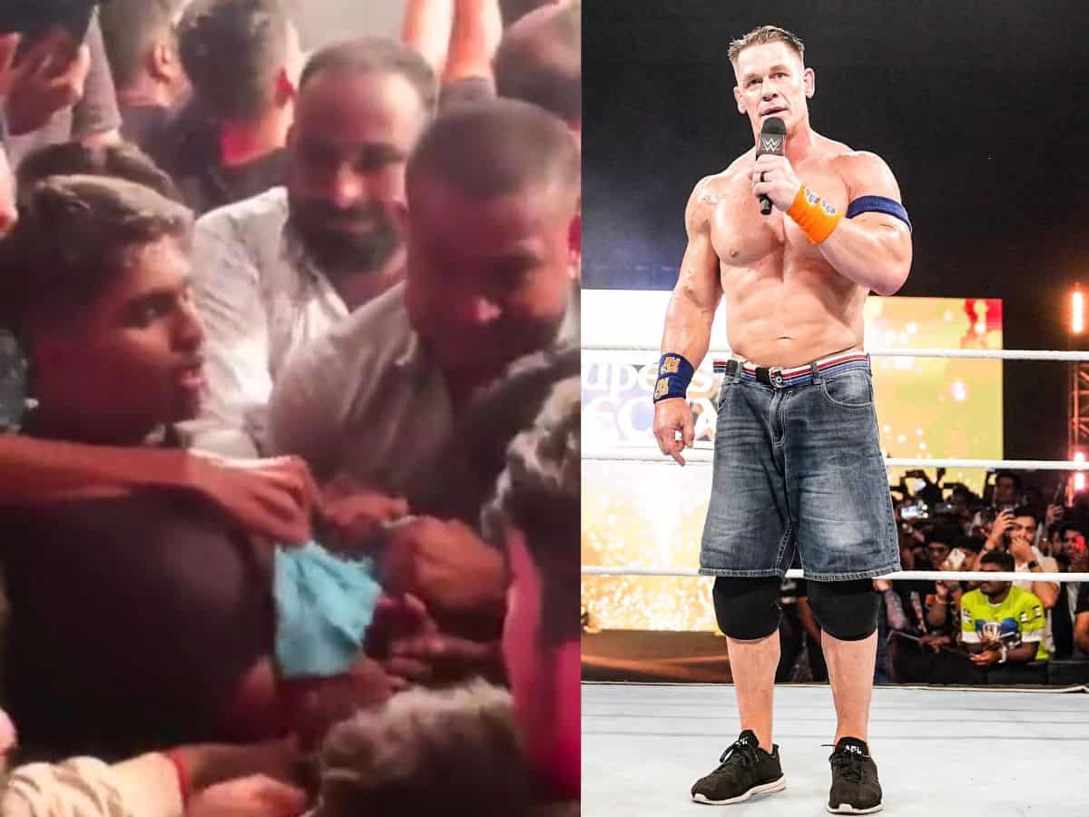 Watch: Fans tussle over John Cena's t-shirt amid WWE match in Hyderabad