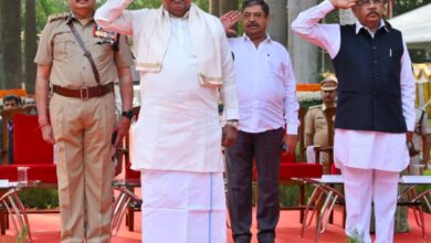 Karnataka CM Siddaramaiah at a Police Remembrance Day programme