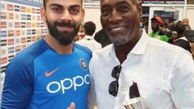 Cricketer Virat Kohli and Vivian Richards