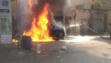 Video: Car bursts into flames in Hyderabad's mint compound