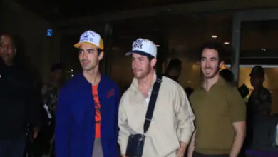 Nick Jonas with brothers Kevin, Joe arrive in Mumbai ahead of their 'Lollapalooza' show