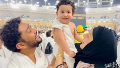 Gauahar Khan reveals son's face during Umrah (Photos)