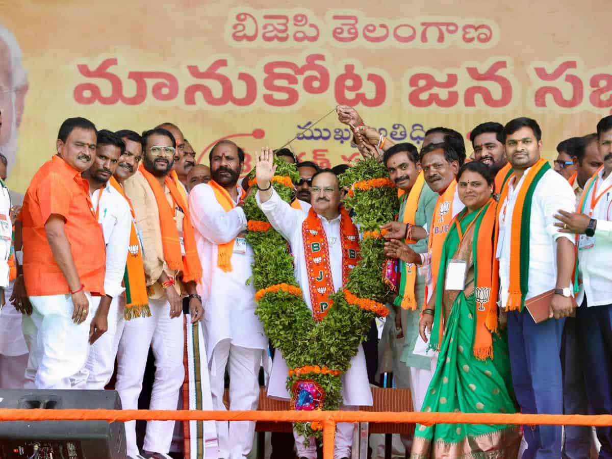 BJP national president JP Nadda in Telangana .