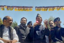 Democratic Progressive Azad Party chief Ghulam Nabi Azad addresses a public meeting ahead of Lok Sabha elections, at Banihal in Ramban district, Tuesday