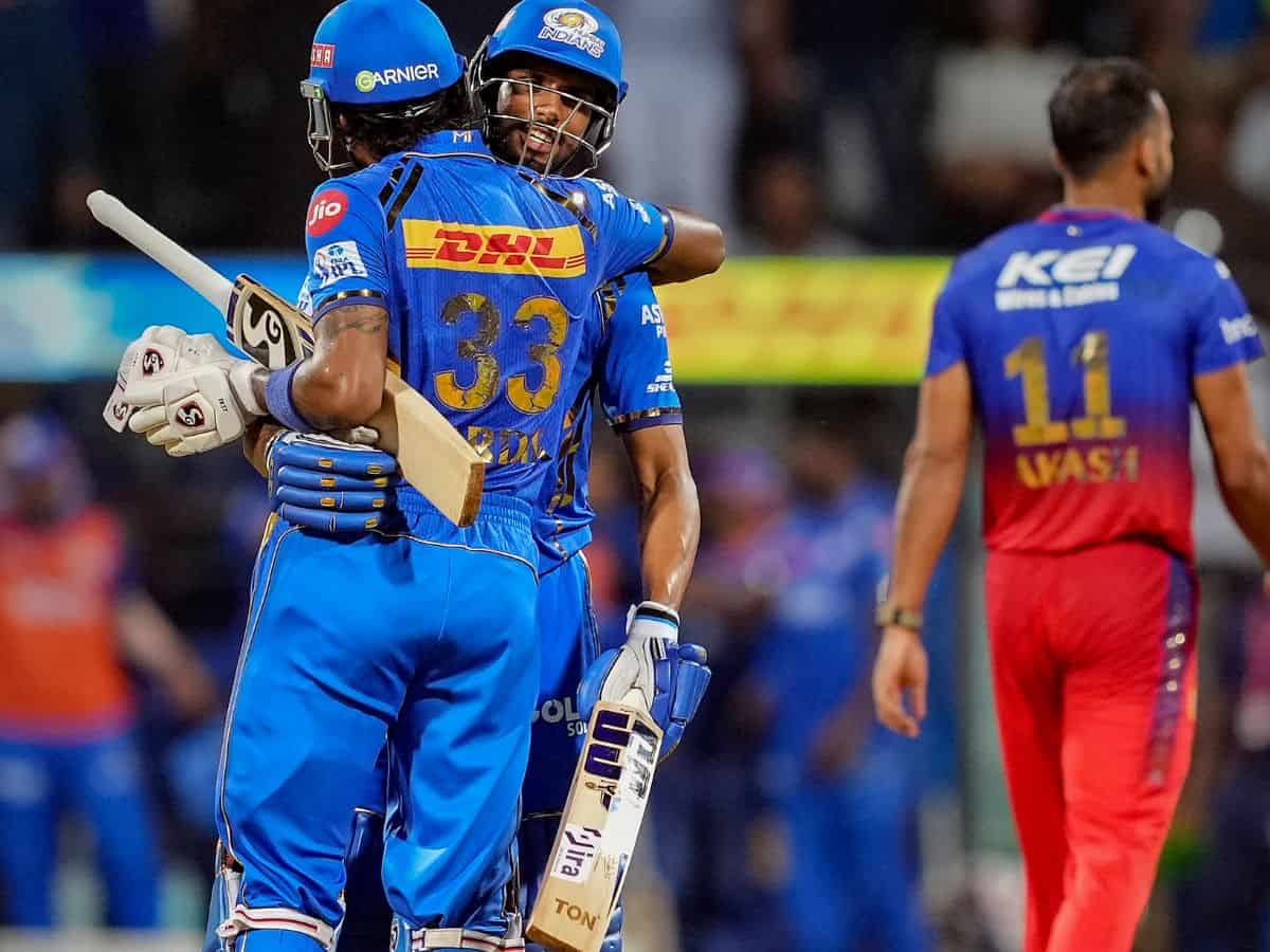 IPL 2024 cricket match between Royal Challengers Bengaluru and Mumbai Indians