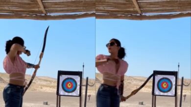 Watch: Rashmika Mandanna plays bow and arrow game, calls it 'fun day'