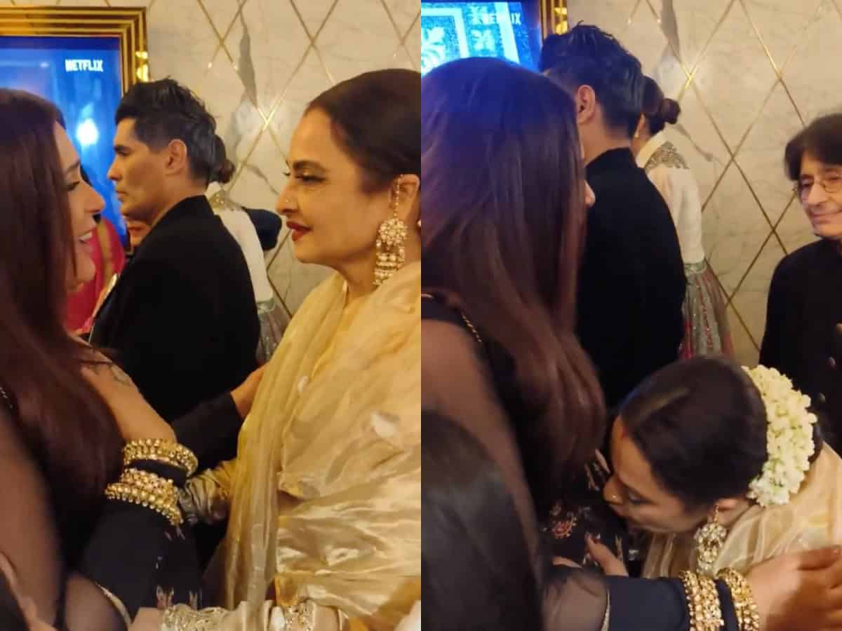 Rekha blesses mom-to-be Richa Chadha, gives her baby bump a kiss