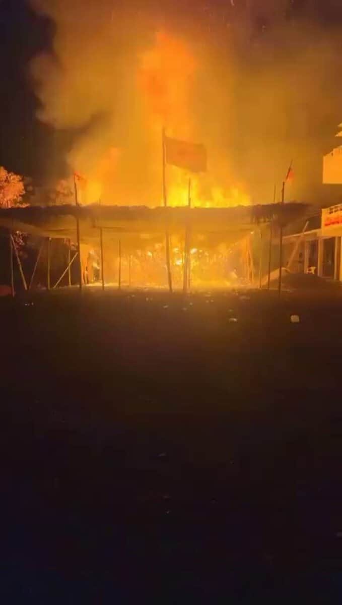 TDP office set on fire in Andhra Pradesh