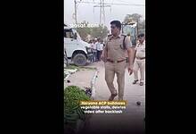 Hayana ACP Dinesh Kumar uses a bulldozer to remove vendors