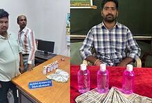 Civil supplies officials from Asifabad on the left and agriculture extension officer from Mahabubabad on the right