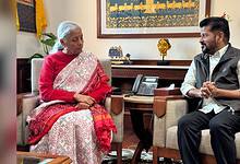 Telangana cheif minister Revanth Reddy with finance minister Nirmala Sitharaman