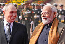 Russian President Vladmir Putin received by Prime Minister Narendra Modi ar Rashtrapati Bhavan