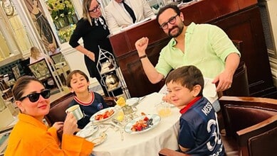 Kareena Kapoor, Saif Ali Khan with kids
