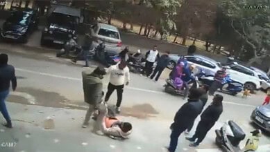 CCTV footage showing the Gargs' son being assaulted