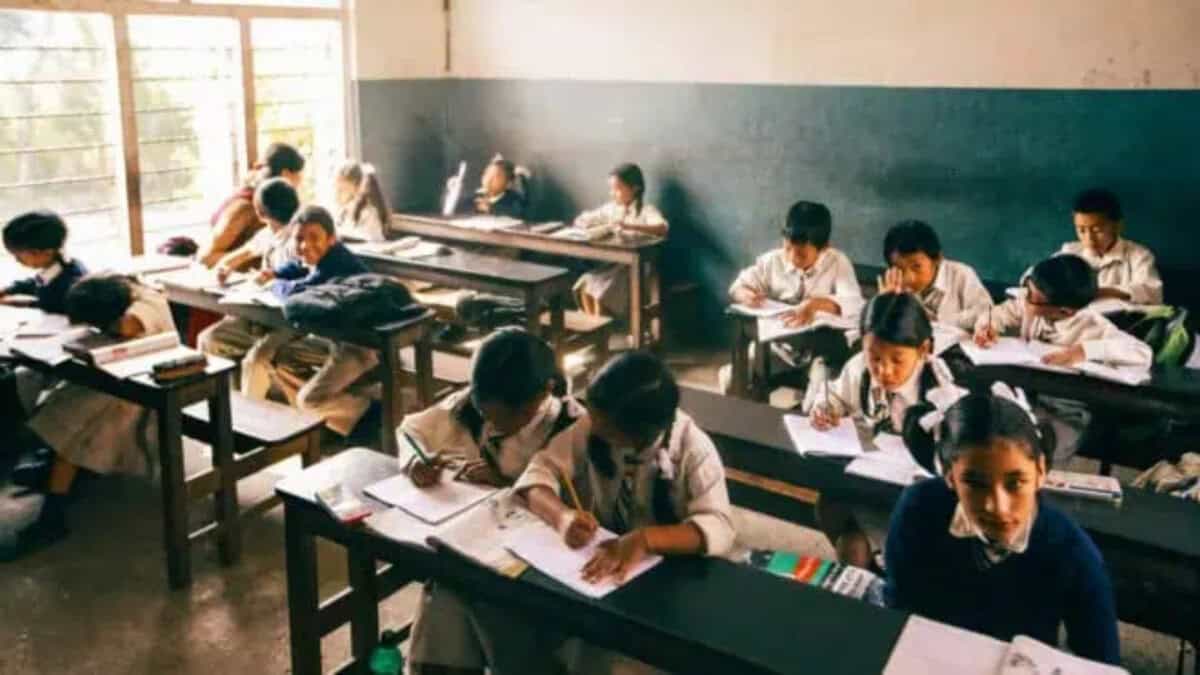 Students studying in school