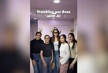 AI generated image of Kareena Kapoor in a boutique with employees