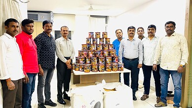 Hyderabad police with the seized Chinese Manja
