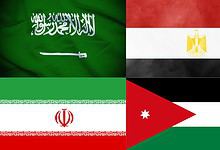 A collage of flags of Arab countries