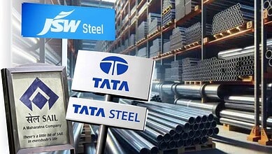 Logo of Tata Steel, JSW Steel, Steel Authority of India Ltd.