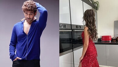 Kartik Aaryan and Karina Kubiliute