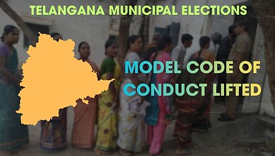 People standing in line during Telangana municipal election process.