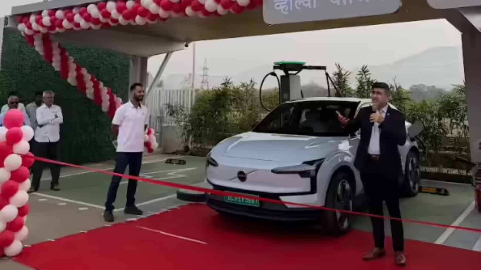 Volvo's new 360kW ultra-fast EV charging station on Mumbai-Nashik route, showcasing innovative electric v.