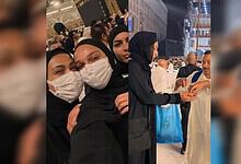 Kathleen Souza with friends at the Grand Mosque in Makkah after performing Umrah.