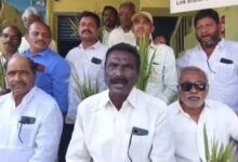Farmers stage a sit-in protest in Khammam