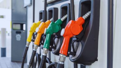 Image shows a petrol bunk