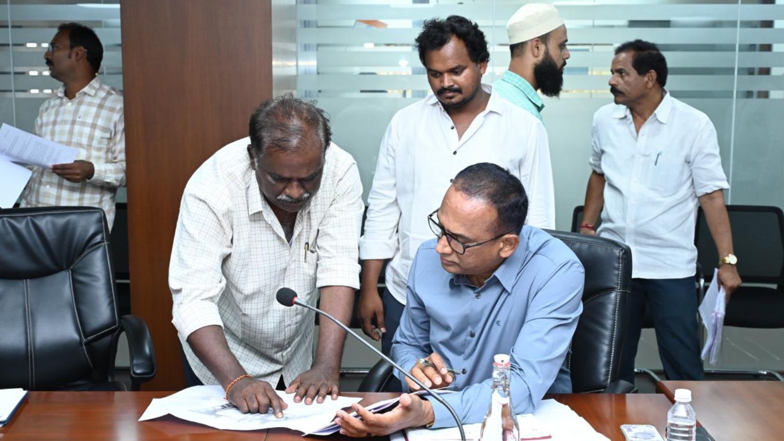 The image shows people attending the HYDRAA's weekly Prajavani programme on Monday, April 13, 2026.