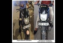 Two motorcycles with fake registration numbers recovered by Hyderabad police, highlighting bike theft cra.