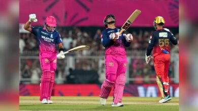 Rajasthan Royals' Vaibhav Sooryavanshi reacts after his dismissal during the IPL 2026 T20 match between Rajasthan Royals and Royal Challengers Bengaluru, in Guwahati on Friday, April 10.
