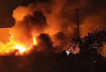 Flames erupt from milk center in Suraram