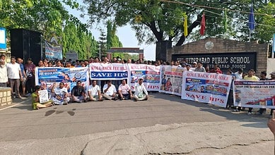 Parents protest at HPS Ramanthapur
