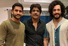 Naga Chaitanya, Nagarjuna Akkineni and Akhil Akkineni