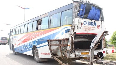 Lorry hits parked bus on highway in Nizamabad, two killed