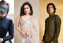 Images of three celebrities, two men and one woman, in stylish outfits for a news feature.