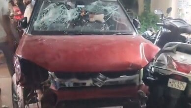 Drunk man rams car into parked two-wheelers in Hyderabad