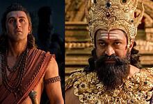 Yash as Lord Rama and a king in traditional attire from Ramayana scene.