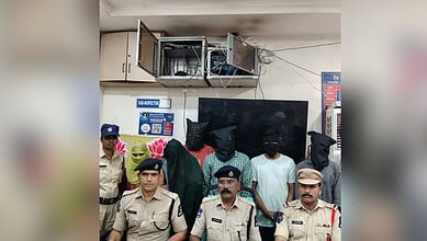 Mangalhat police with the arrested accused