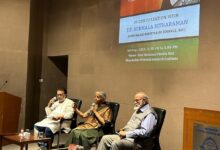 Union Finance Minister Nirmala Sitharaman during a discussion on Viksit Bharat at Bhandarkar Oriental Research Institute, in Pune,