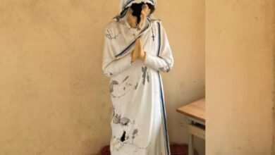 Property including a Mother Teresa statue was damaged in the attack on the missionary school.