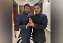 Proud son Ram Charan strikes pose with father Chiranjeevi's Padma Vibhushan