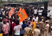 Hyderabad: Hindu groups protest at Chengicherla post Holi clash