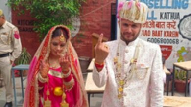 J&K: Couple cast vote on their marriage day in Kathua