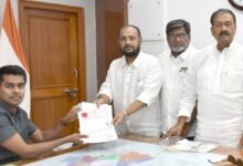 Congress Hyderabad candidate Sameer Waliullah filed his nomination on Tuesday.