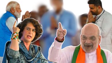 Priyanka Gandhi and Amit Shah