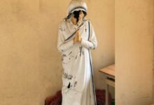 Property including a Mother Teresa statue was damaged in the attack on the missionary school.